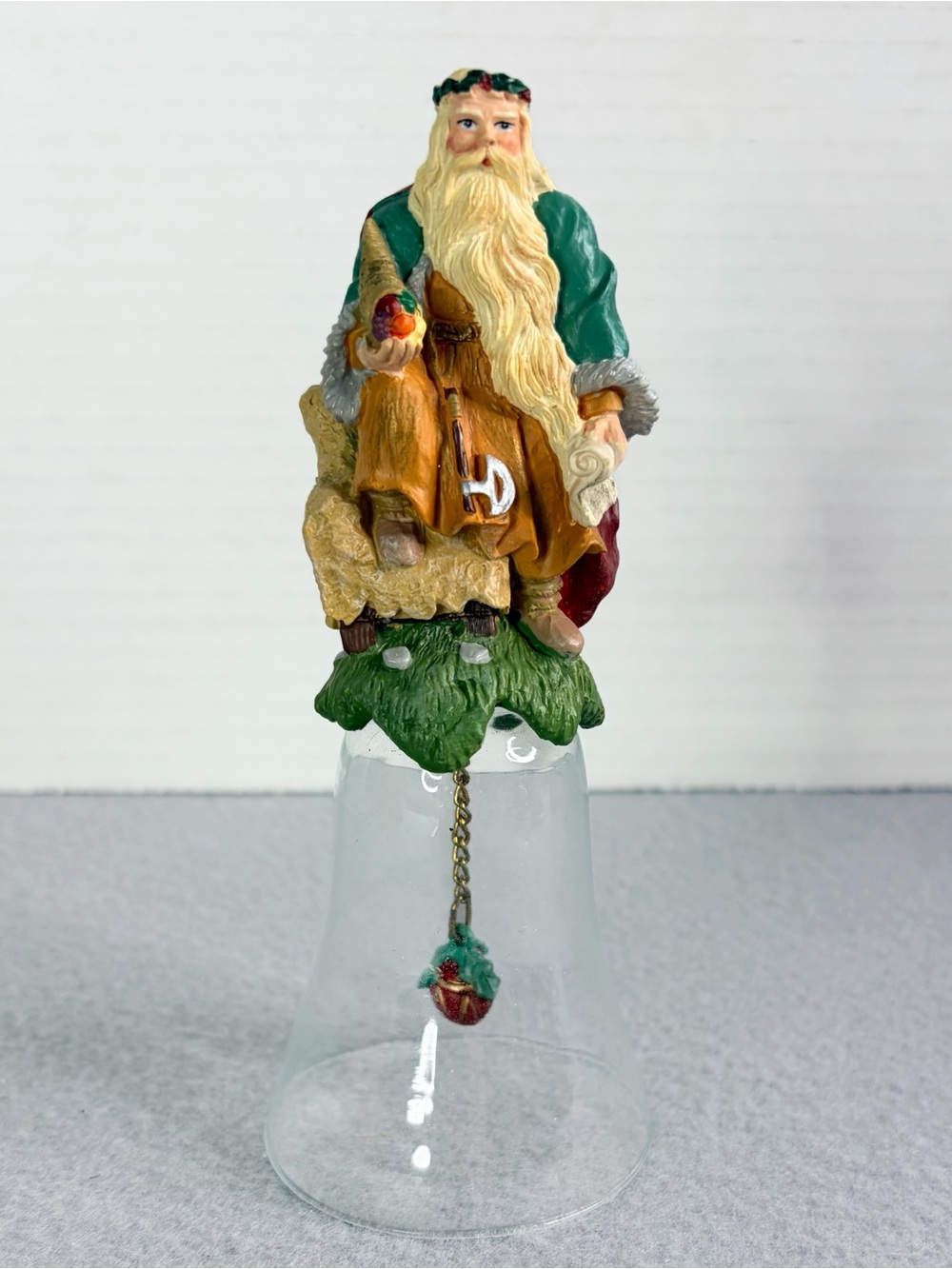 Viking Santa Claus Bell Christmas Through the Ages Novelino 1992 Glass & Resin